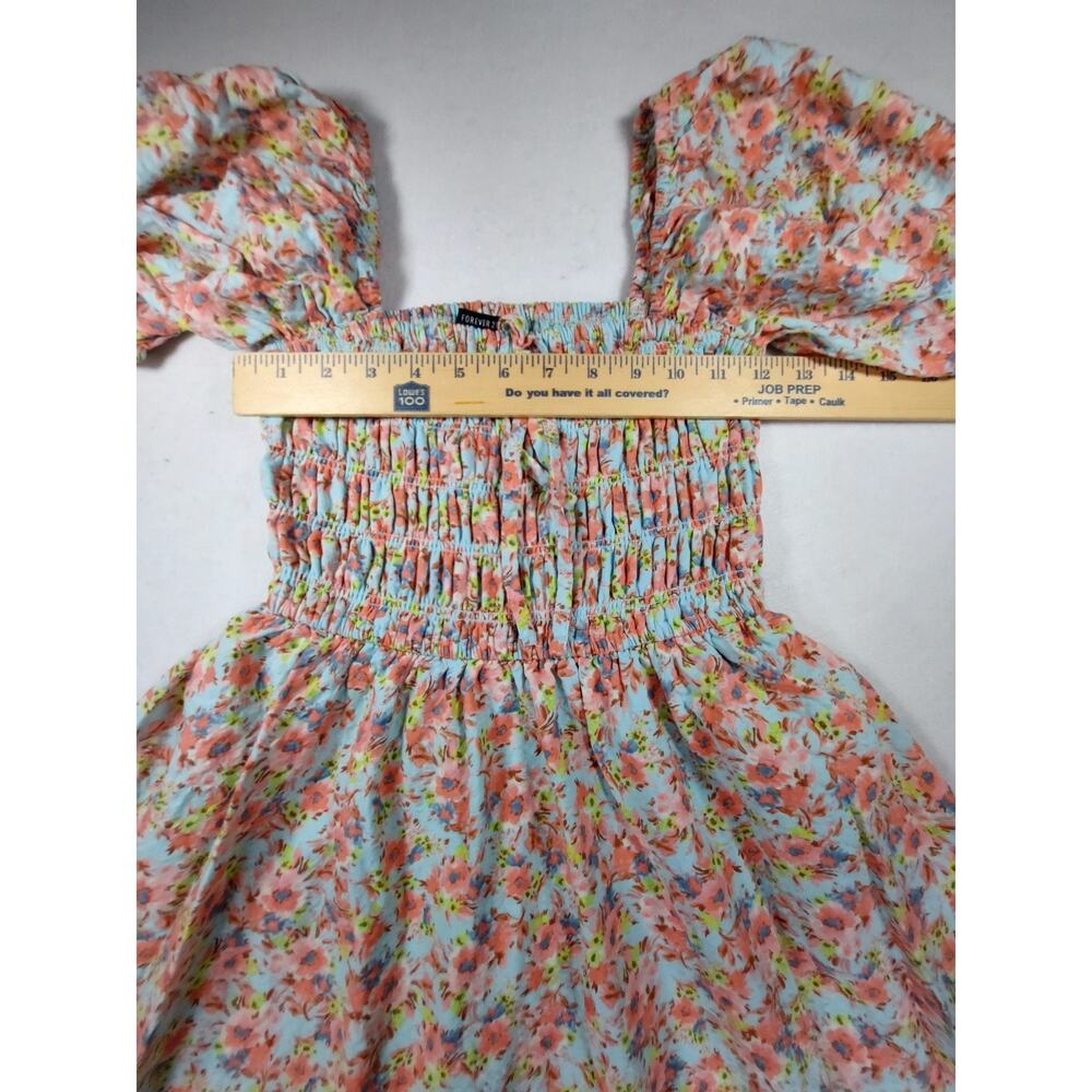 Milkmaid Cottagecore Peasant Dress Puff Sleeve Med Prairie Romantic Forever 21 - Picture 6 of 9